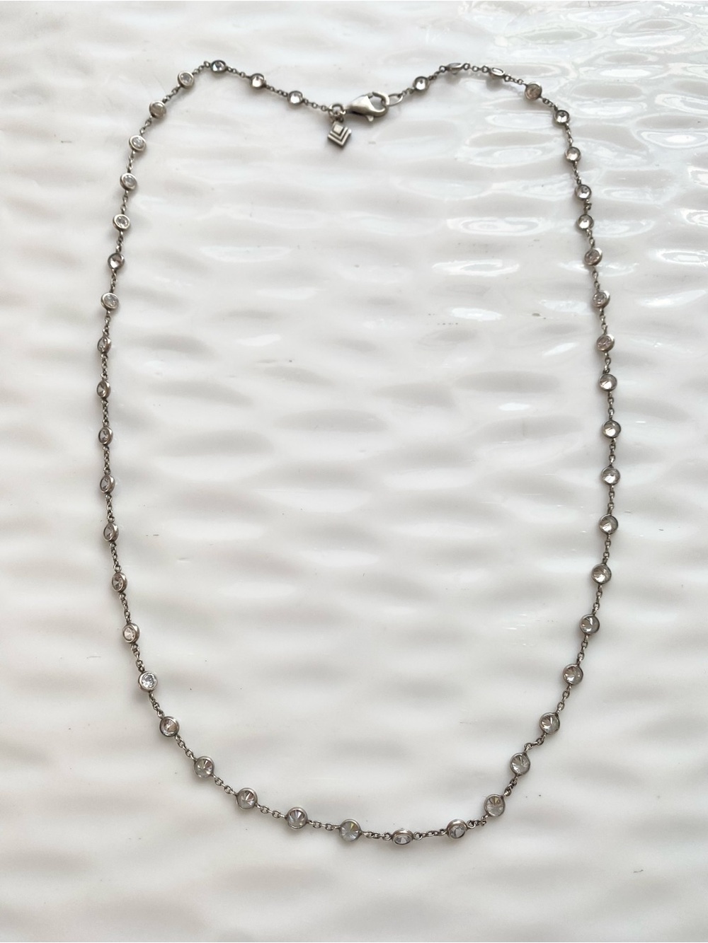 Silpada Sterling and CZ Raindrop Necklace N1962 22” inches - Picture 5 of 6